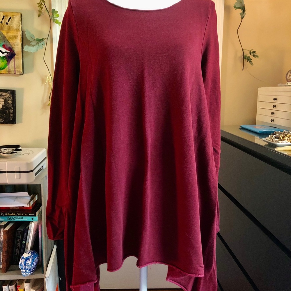 Long sleeve a-line pull over shirt